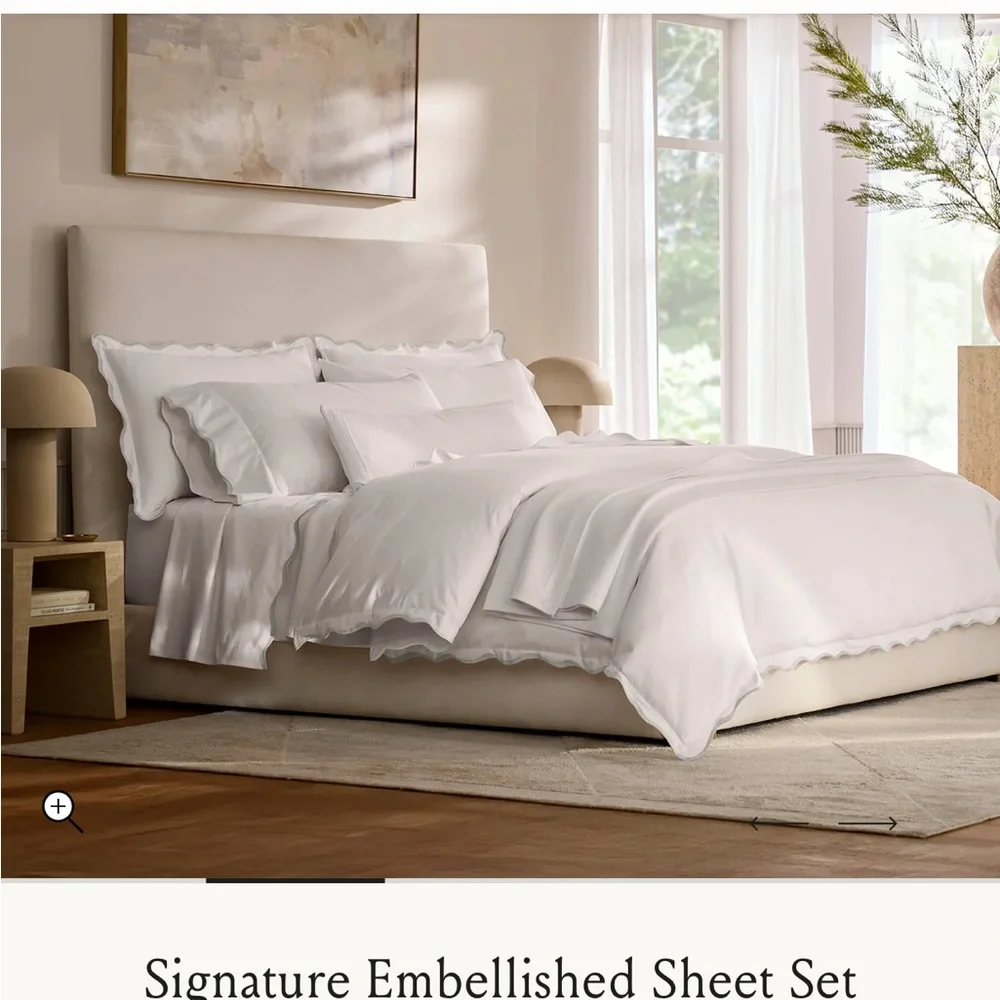 Boll & Branch NEW Signature Embellished Sheet Set King